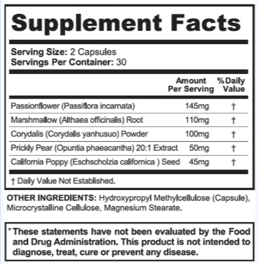 NervEase Supplement Facts