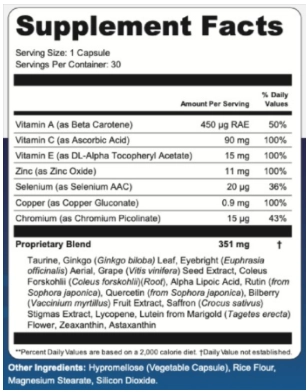 VisiFlora Supplement Facts