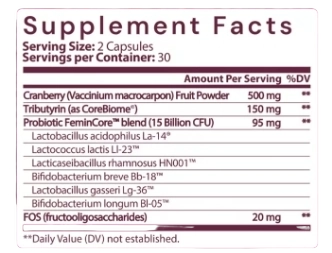 Bioma Feminine Health Supplement Facts